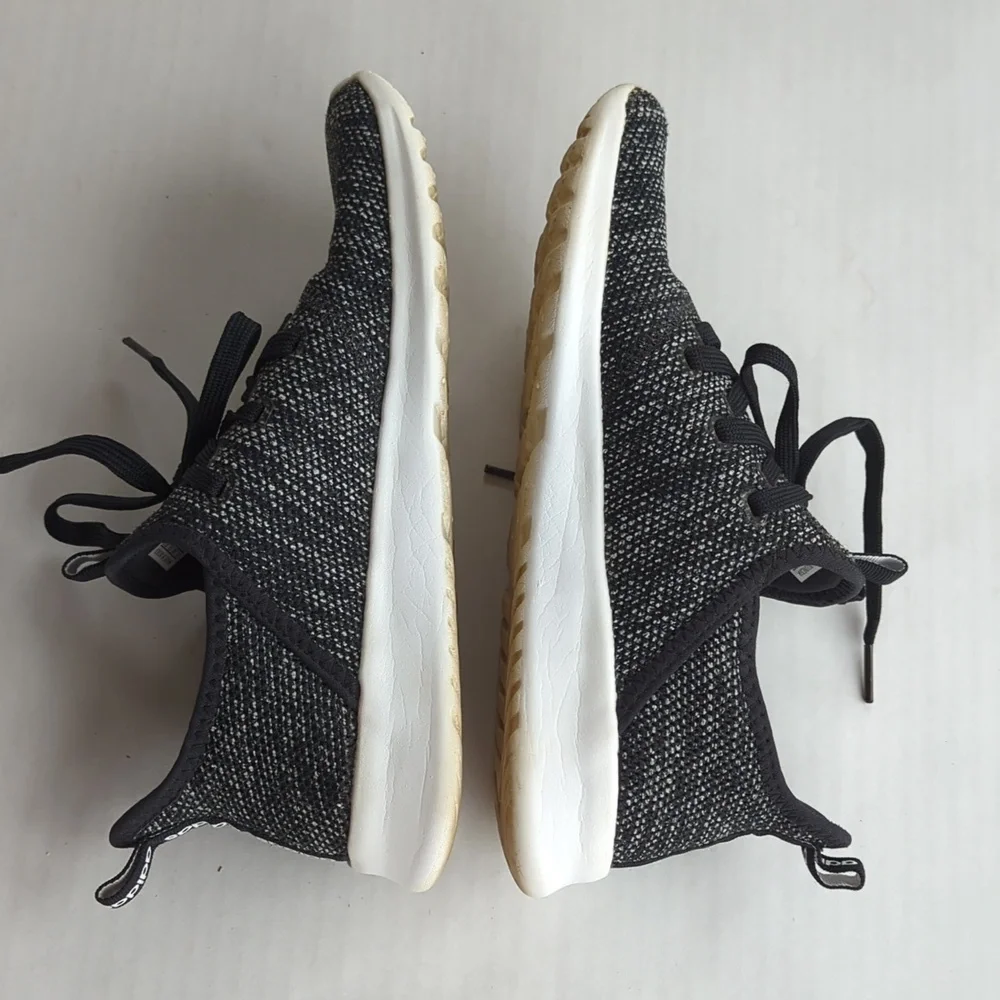 Adidas Cloud Foam Memory Footbed Lightweight Athletic Sneakers 7 Black White - Picture 11 of 14